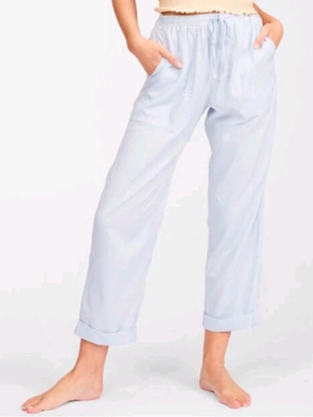 Billabong Beachy Keen Pants Light Blue Size S Cotton Viscose